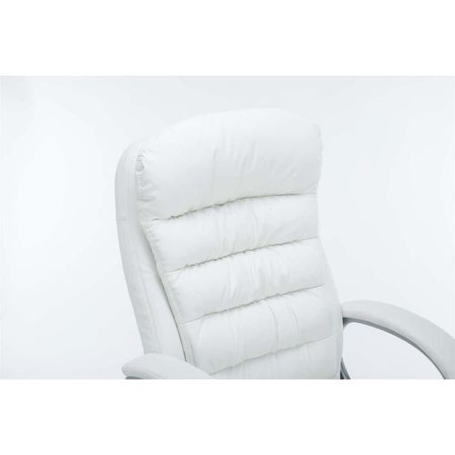 Chaise De Bureau Réglable Pivotant En Pvc Et Synthetique Blanc