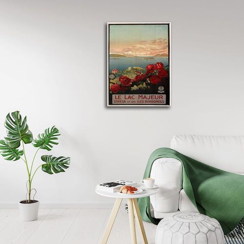 Tableau affiche touristique Vintage le Lac Majeur 50x70cm