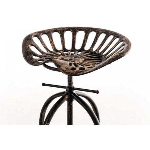 Tabouret De Bar Industriel Réglable En Métal Bronze