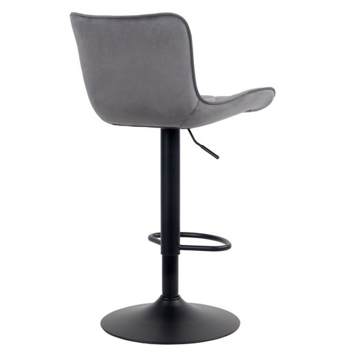 Tabouret De Bar Ajustable Pivotant Velours Gris Foncé
