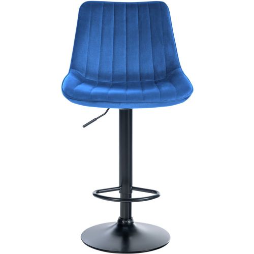 Tabouret De Bar Velours Ajustable Pivotant Velours Bleu