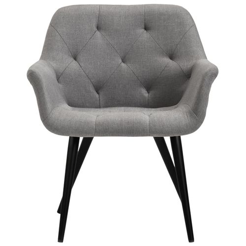 Chaise De Salle À Manger Avec Accoudoirs En Tissu Gris