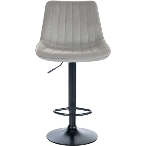 Tabouret De Bar Velours Ajustable Pivotant Velours Gris