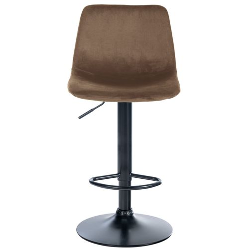 Tabouret De Bar Velours Ajustable Pivotant Velours Marron