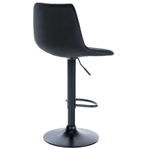 Tabouret De Bar Réglable Pivotant En Velours Noir