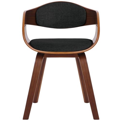 Chaise Avec Dossier Ajouré Et Accoudoirs En Tissu Noyer / Noir