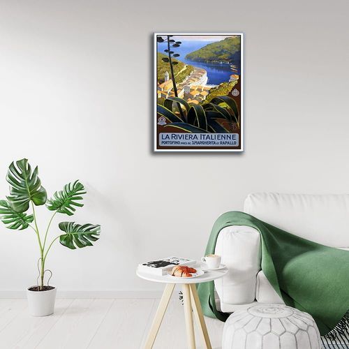 Tableau affiche touristique vintage la Riviera Italienne 50x70cm