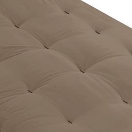 Matelas futon coeur latex ferme 13cm taupe 140x190