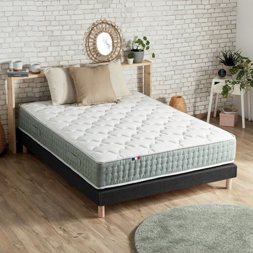 Ensemble matelas ressort 7 zones face hiver/eté différente 140x190