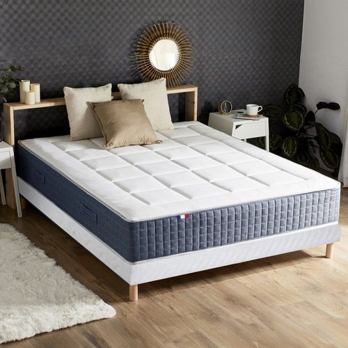 Pack ressort 7 zones mémoire de forme sommier couette oreiller 140x190