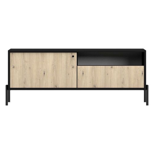 Meuble Tv Avec Un Tiroir Noir/Aspect Chêne Artisan 150 Cm