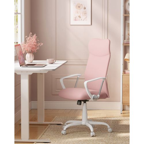 Fauteuil De Bureau Réglable En Hauteur Et Inclinable Rose Bonbon
