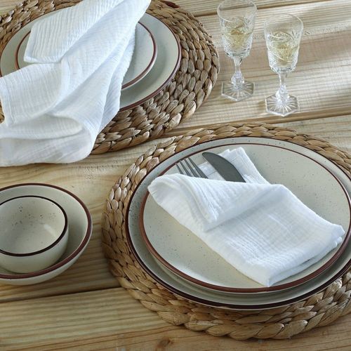 Serviette De Table (X4) Gaze De Coton Blanc 40x40