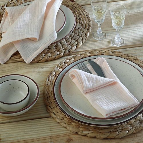 Serviette De Table (X4) Gaze De Coton Rose 40x40