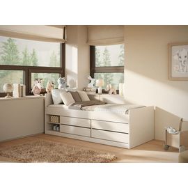 Lit Enfant Avec Rangement 90x200 Blanc