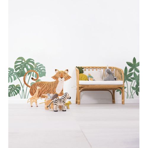 Stickers le trigre exotique en vinyle mat orange, 50x72 cm