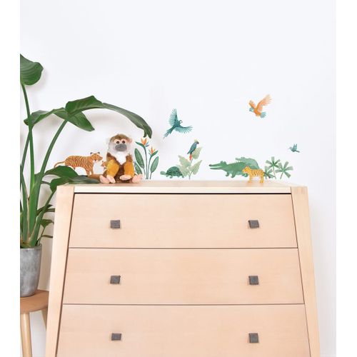 Stickers animaux de la jungle en vinyle mat 29,7 x 42 cm