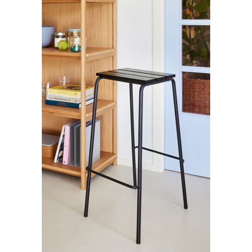 Tabouret De Bar En Bois De Frêne Naturel Et Noir H76 Cm