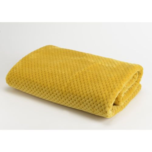 Plaid Damier 130x170 Moutarde Jaune En Polyester