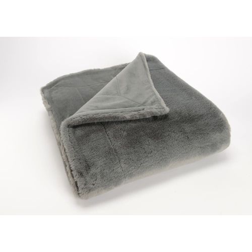 Plaid Luxe 130x170 Anthracite Gris En Polyester
