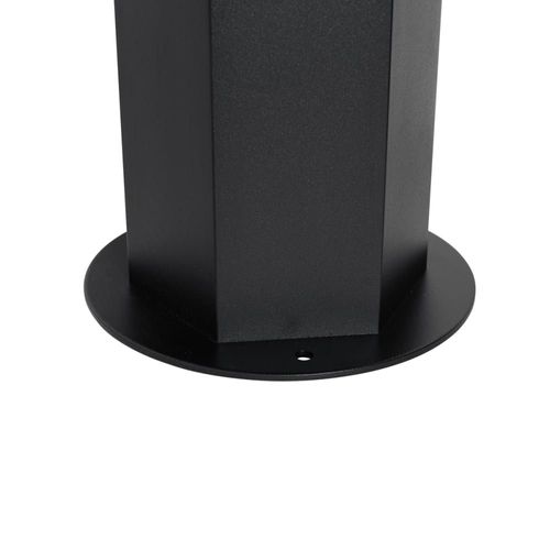 Lampadaire Extérieur Noir Abat-Jour Fumé Hexagonal 30 Cm