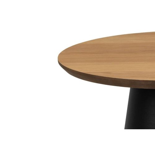 Bout De Canapé Rond En Bois Et Métal Noir D45