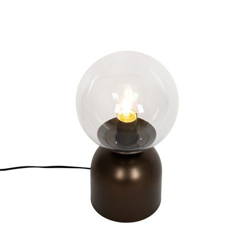 Lampe De Table Bronze Foncé Verre Clair