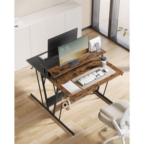 Bureau Avec Multiprise 60 X 100 X 76 Cm Marron Rustique