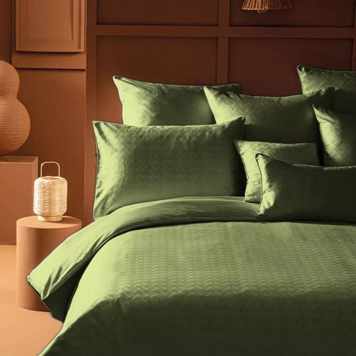 Housse De Couette Satin De Coton Vert 260x240 Cm