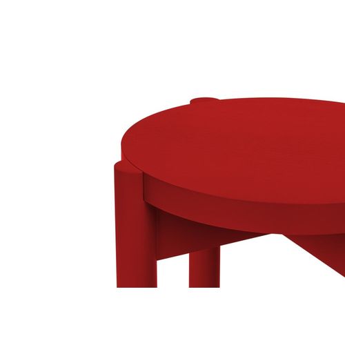 Tabouret En Bois De Hêtre, Rouge