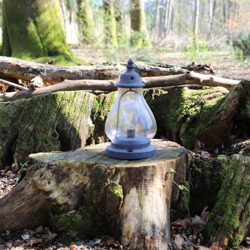 Lanterne Extérieure Jardin Bougie À Poser Ancienne Métal Gris 35cm