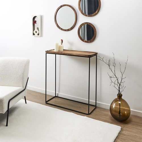 Console En Métal Filaire Et Plateau En Acacia