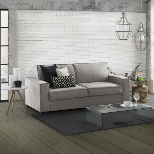 Canapé Lit 3 Places En Tissu Gris 200x95h90 Cm