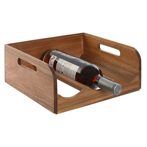 Porte bouteilles en bois d'acacia empilable 29x26x12cm