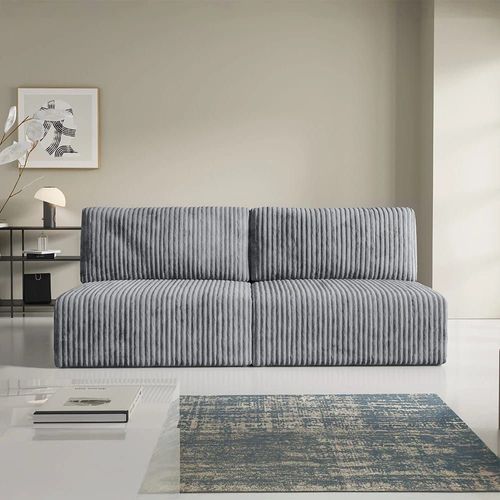Canapé 3 Places Convertible En Velours Gris