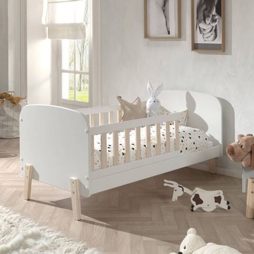 Lit Junior 70x140cm Blanc Avec Barrières