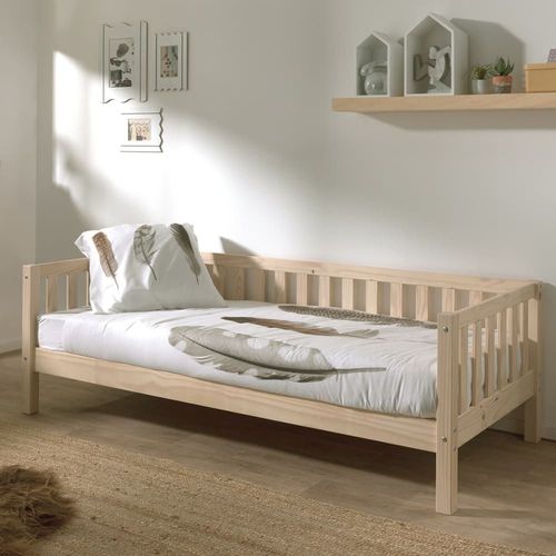 Lit Banquette 90x200cm En Pin Naturel