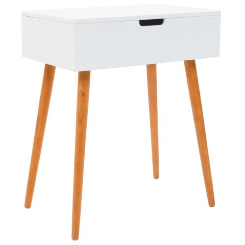 Coiffeuse Table De Maquillage Effet Bois Blanche 60 X 40 X 17.5 Cm