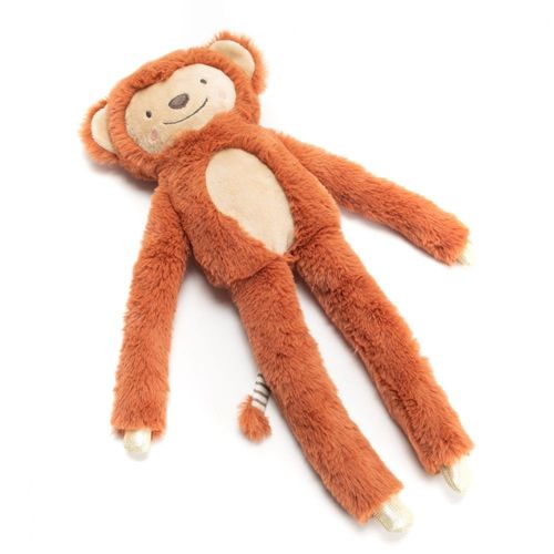 Peluche singe malin orange en polyester