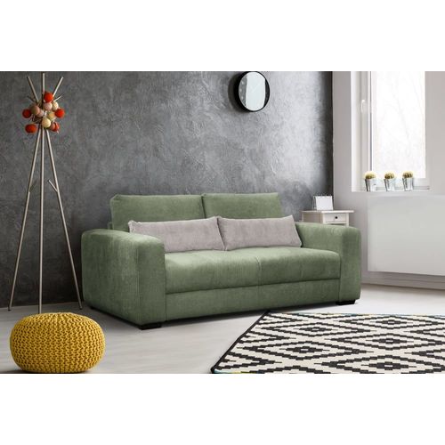 Canapé Droit 3 Places Tissu Vert Menthe