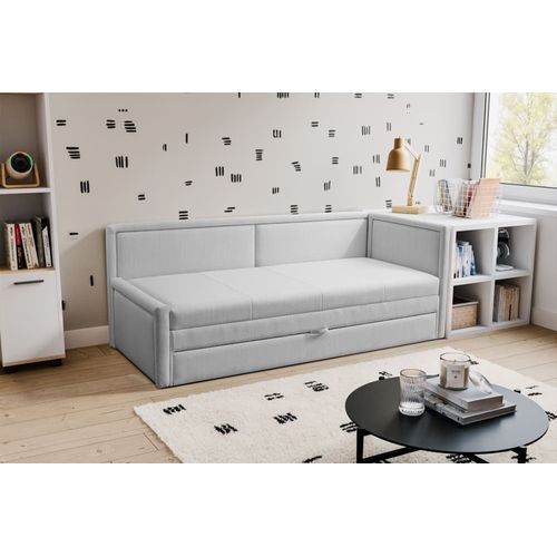 Lit Ado Avec Rangement, Deux Places, Gris Clair