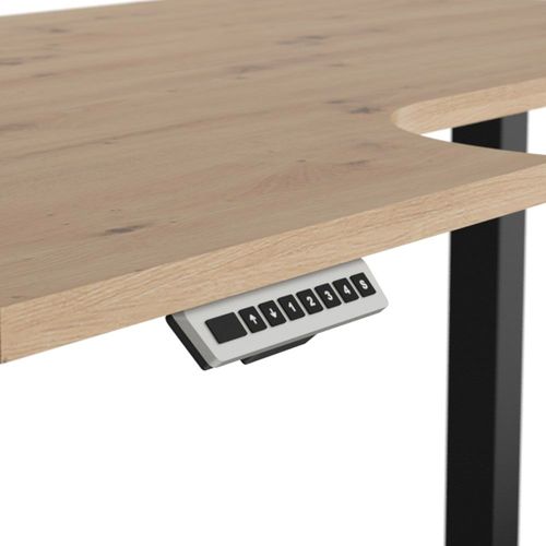 Bureau Assis Debout Électrique Gauche Professionnel Stratifiés Beige