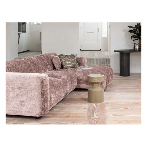 Canapé D'angle En Velours Rose L280