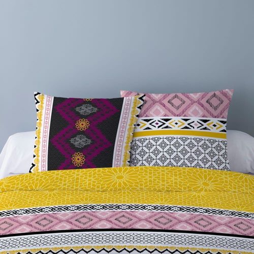 Parure De Couette 100% Coton 57 Fils Imprimée 240x220 2 Taies