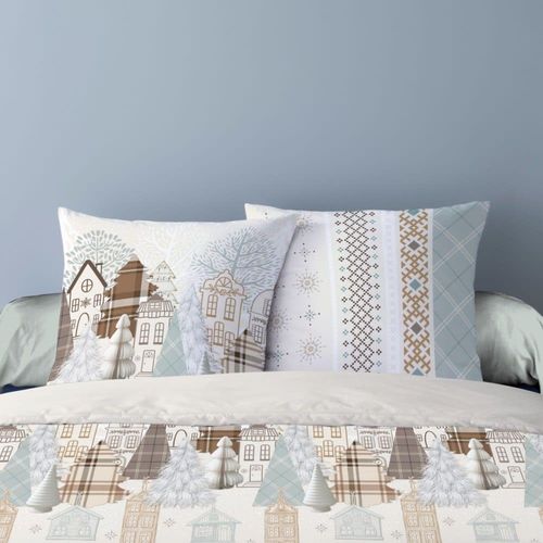 Parure De Couette 100% Coton Flanelle Imprimée 240x220 2 Taies