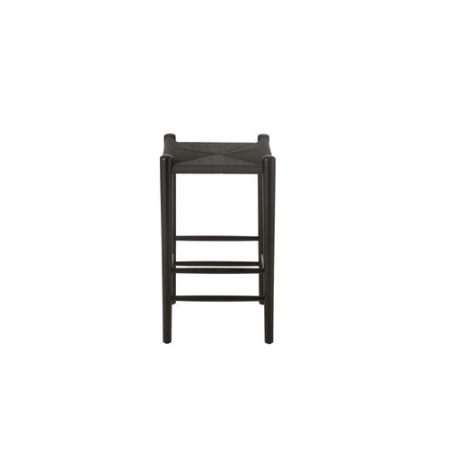 Tabouret De Bar En Corde Et Bois Noir