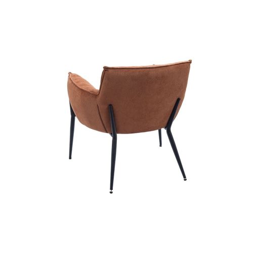 Fauteuil De Salon En Velours Chenille Orange Terracotta