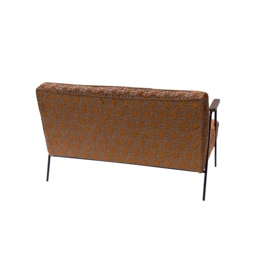Canapé 2 Places En Tissu En Relief Marron