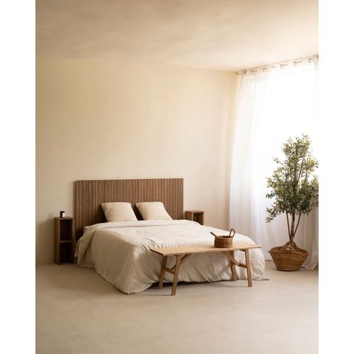 Tête De Lit À Fentes En Bois Massif Vieilli 162x79cm