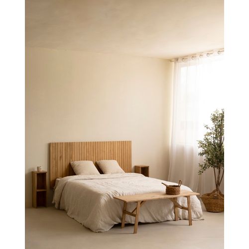 Tête De Lit À Fentes En Bois Massif Marron Clair 180x79cm